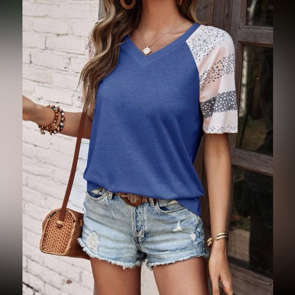 Boho ditsy floral print raglan sleeve blouse - Picture 14 of 16